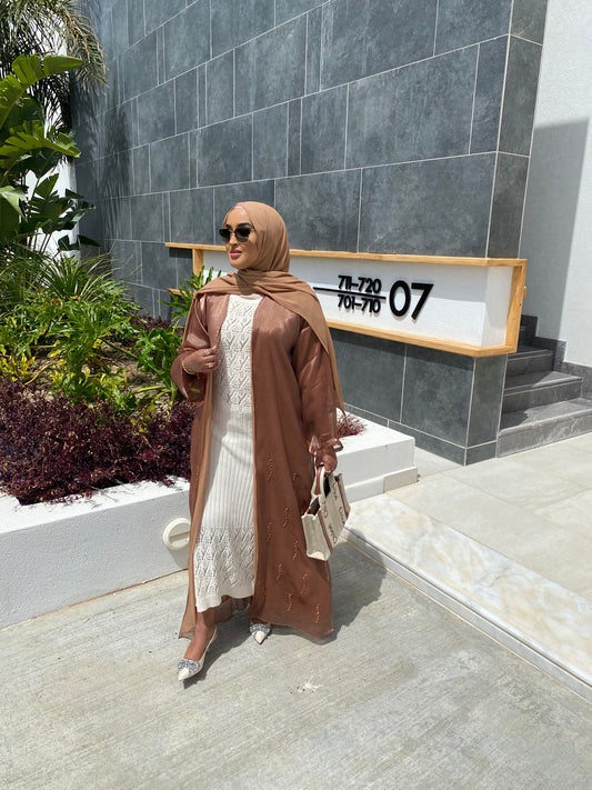 Tan Embellished Abaya